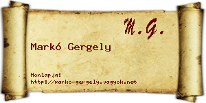 Markó Gergely névjegykártya